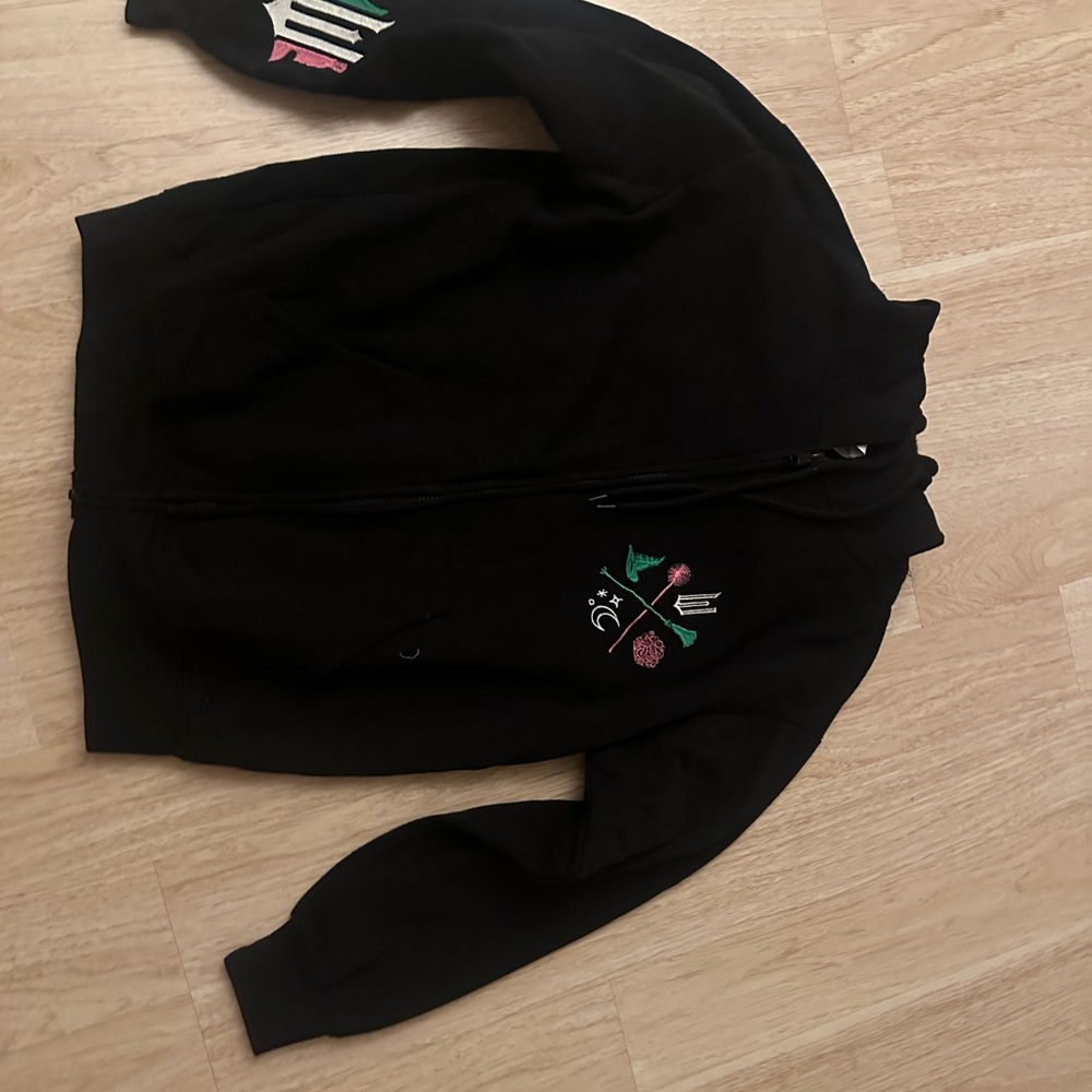 & Other Stories Black Teddy Jacket with Embroidered Details